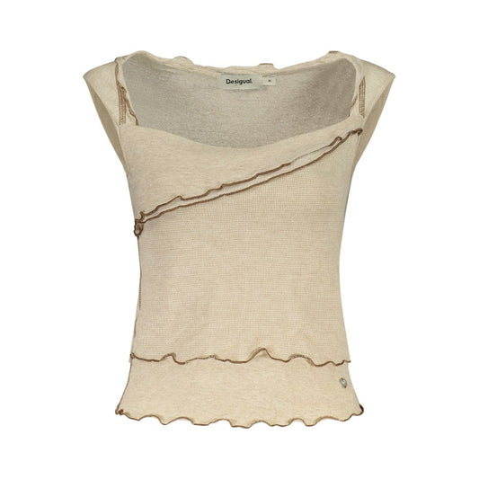 Beige Viscosa Woman Tank