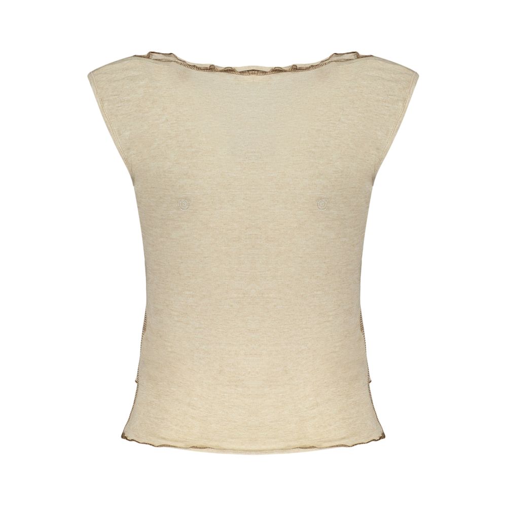 Beige Viscosa Woman Tank
