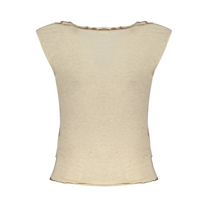 Beige Viscosa Woman Tank