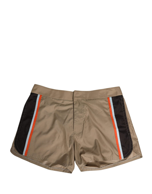 Brown Cotton Blend Mid Length Boxer Underwear