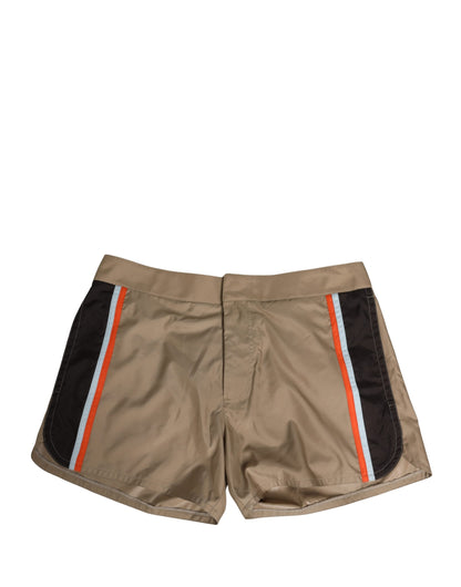 Brown Cotton Blend Mid Length Boxer Underwear