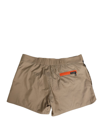 Brown Cotton Blend Mid Length Boxer Underwear
