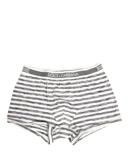 Gray White Stripes Men Regular Boxer Underwear