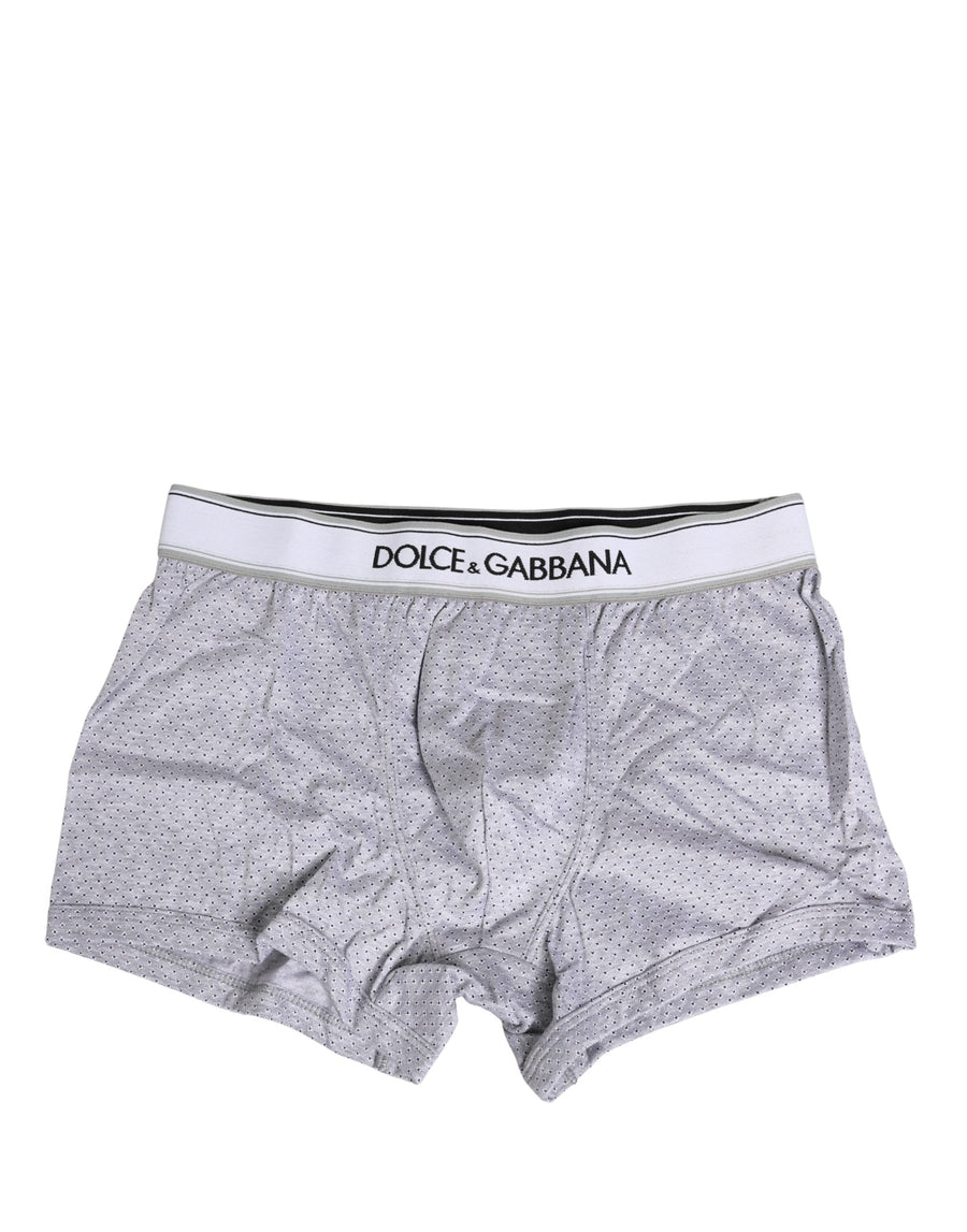 Gray Logo Cotton Men Regular Boxer Underwear