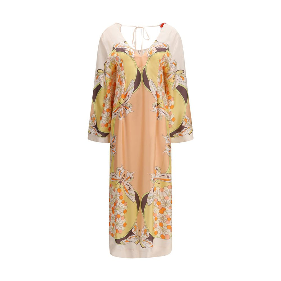 Multicolor Silk Casual Dress
