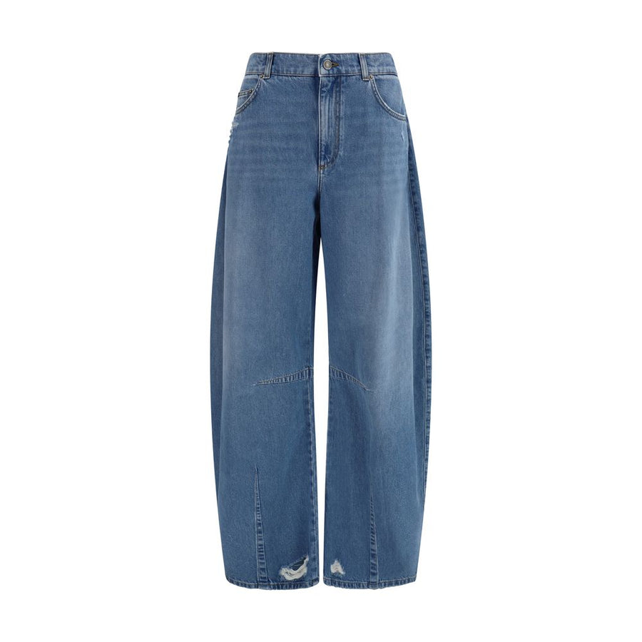 Blue Cotton Relaxed Fit Jeans