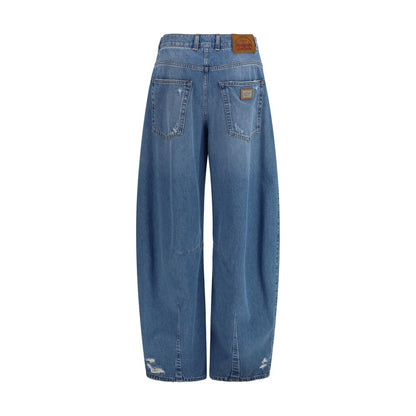 Blue Cotton Relaxed Fit Jeans