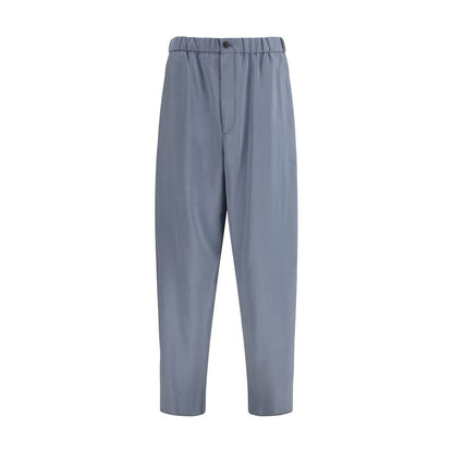Gray Silk Casual Pants