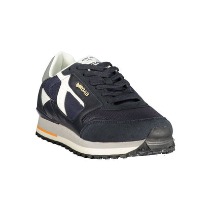 Blue Polyurethane Men Sneaker