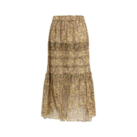 Bicolor Cotton Long Skirt