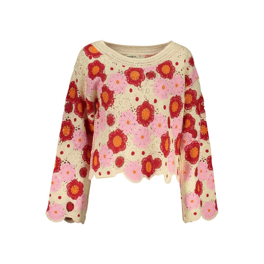 Beige Cotton Women Sweater