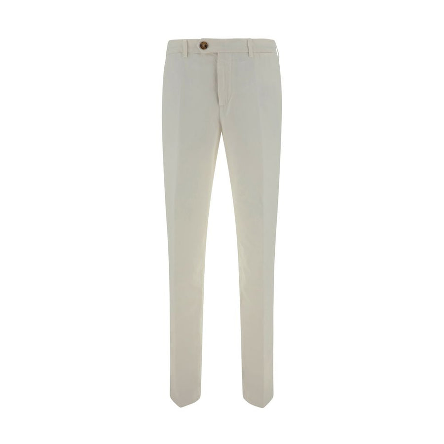 White Cotton Casual Pants