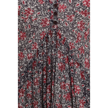 Purple Cotton Casual Dress