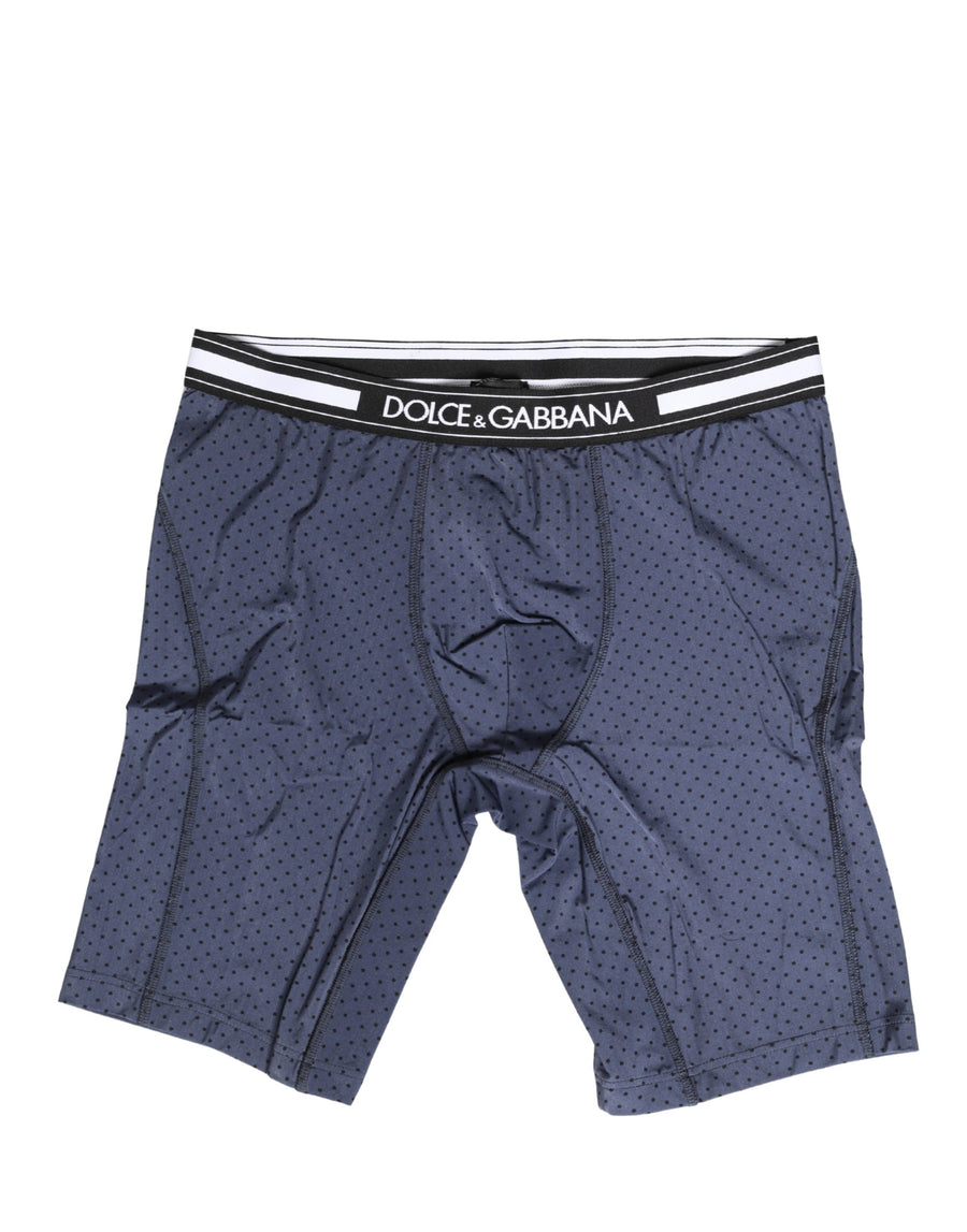 Dark Blue Polka Dots Men Bike Shorts Underwear