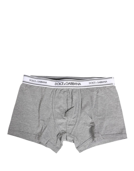 Gray Logo Waistband Cotton Men Boxer Underwear