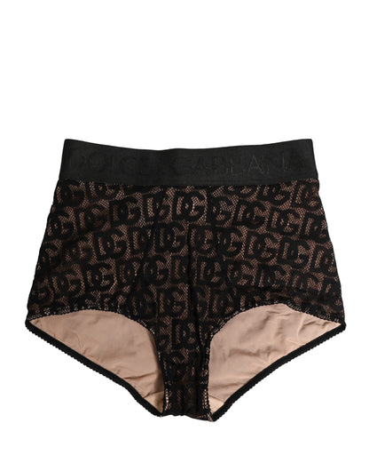 Black Cotton DG Logo High Waist Girdle Underwear