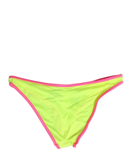 Yellow Pink Nylon Bottom Beachwear Bikini Underwear