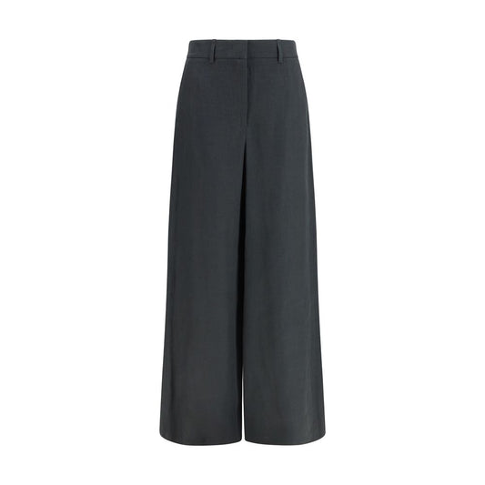 Gray Linen Casual Pants