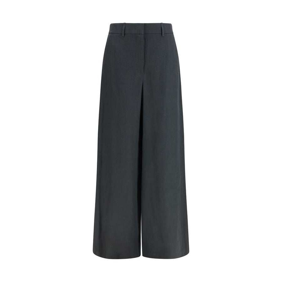 Gray Linen Casual Pants