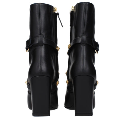Black Leather Ankle Boots