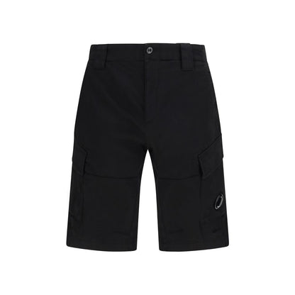 Black Cotton Bermuda Shorts