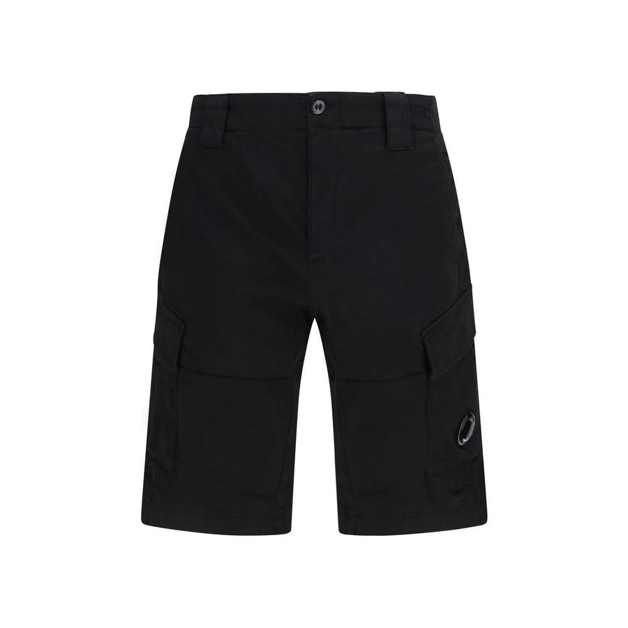 Black Cotton Bermuda Shorts