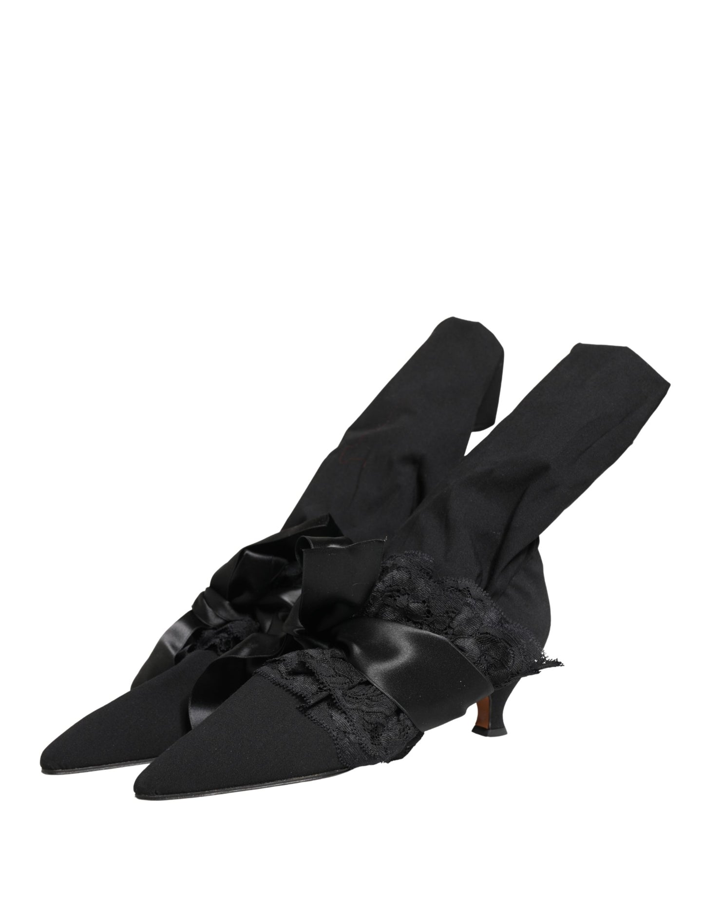 Black Suede Mid Calf Boots Shoes