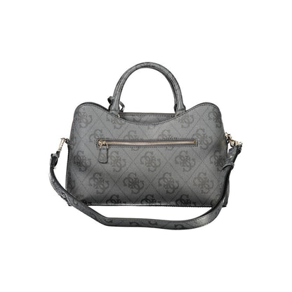 "Black Polyurethane Women Handbag"