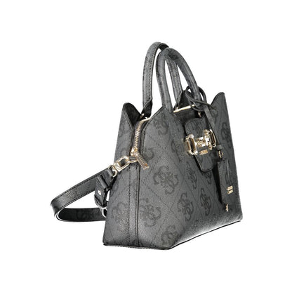 "Black Polyurethane Women Handbag"