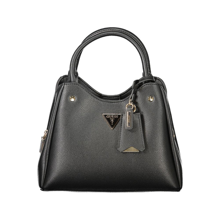 Black Polyurethane Women Handbag