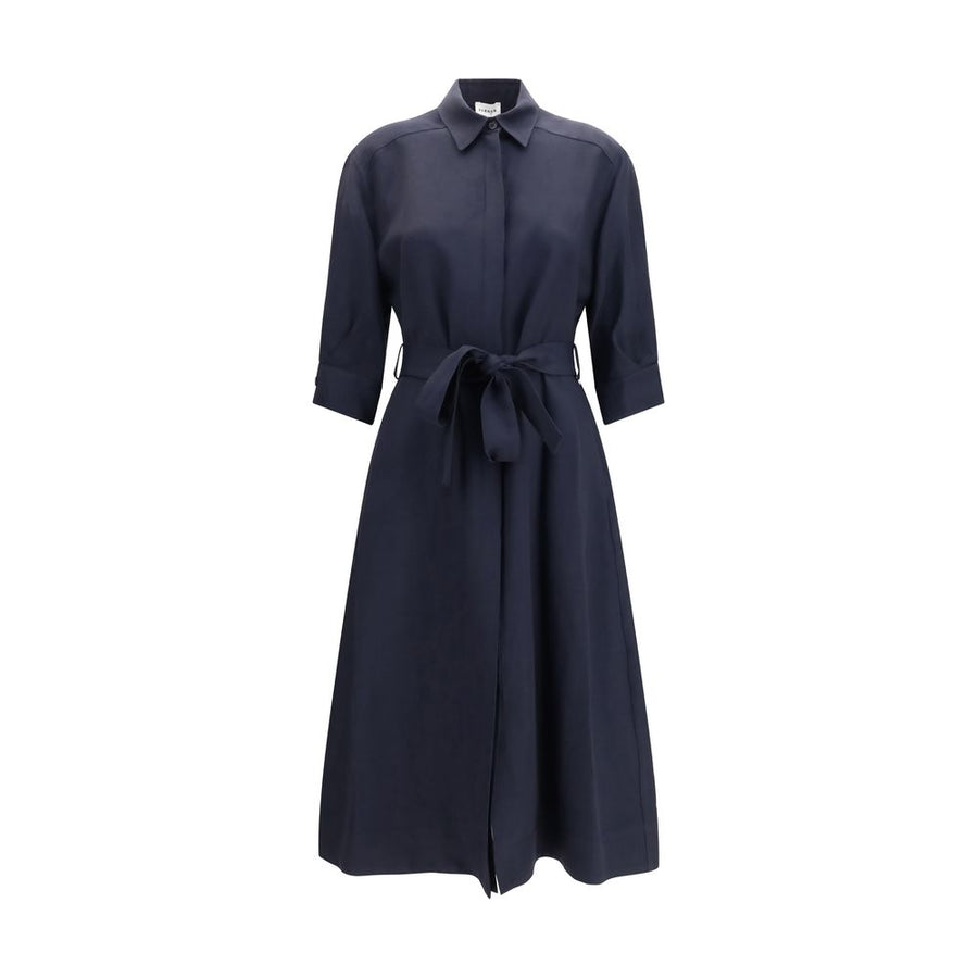 Blue Viscose Casual Dress