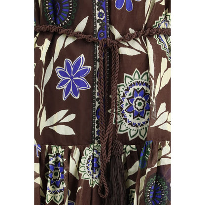 Brown Cotton Casual Dress