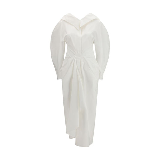 White Cotton Casual Dress