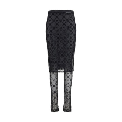 Black Recycled Polyamide Midi Skirt