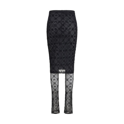 Black Recycled Polyamide Midi Skirt