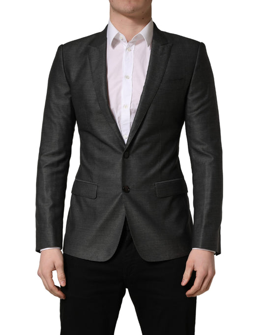 Dark Gray Wool Slim Fit Coat Jacket Blazer