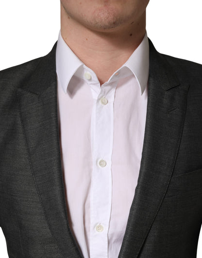 Dark Gray Wool Slim Fit Coat Jacket Blazer
