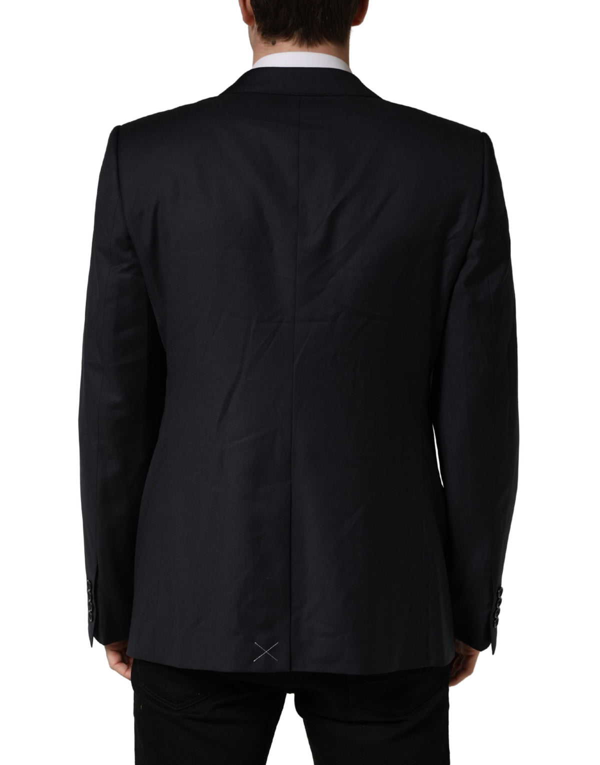 Dark Blue Wool Slim Fit Coat Men Jacket Blazer