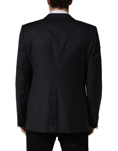 Dark Blue Wool Slim Fit Coat Men Jacket Blazer