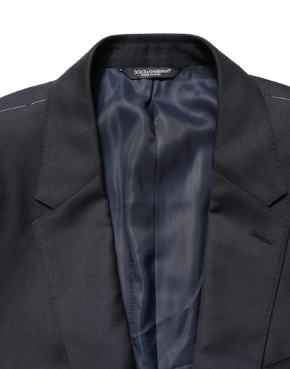 Dark Blue Wool Slim Fit Coat Men Jacket Blazer