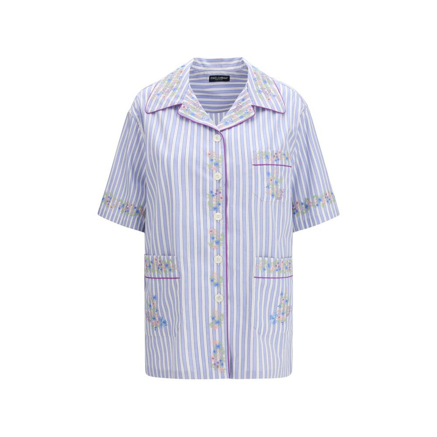 Blue Cotton Shortsleeve Shirt