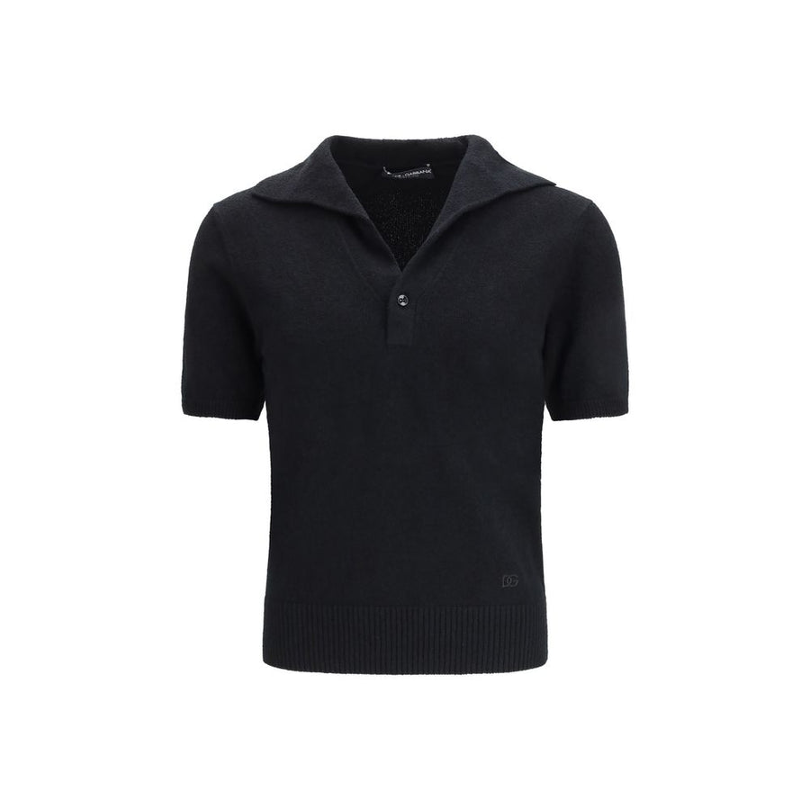 Black Cotton Polo Shirt