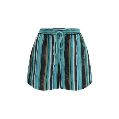 Bicolor Cotton Bermuda Shorts