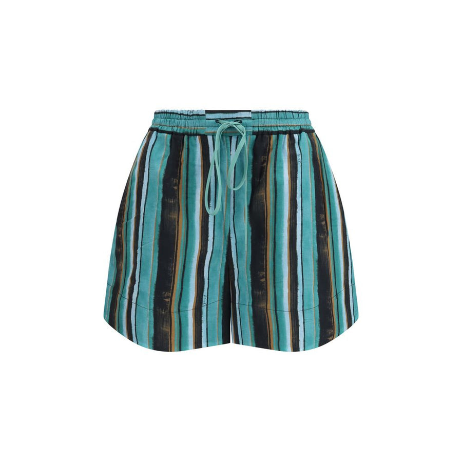 Bicolor Cotton Bermuda Shorts