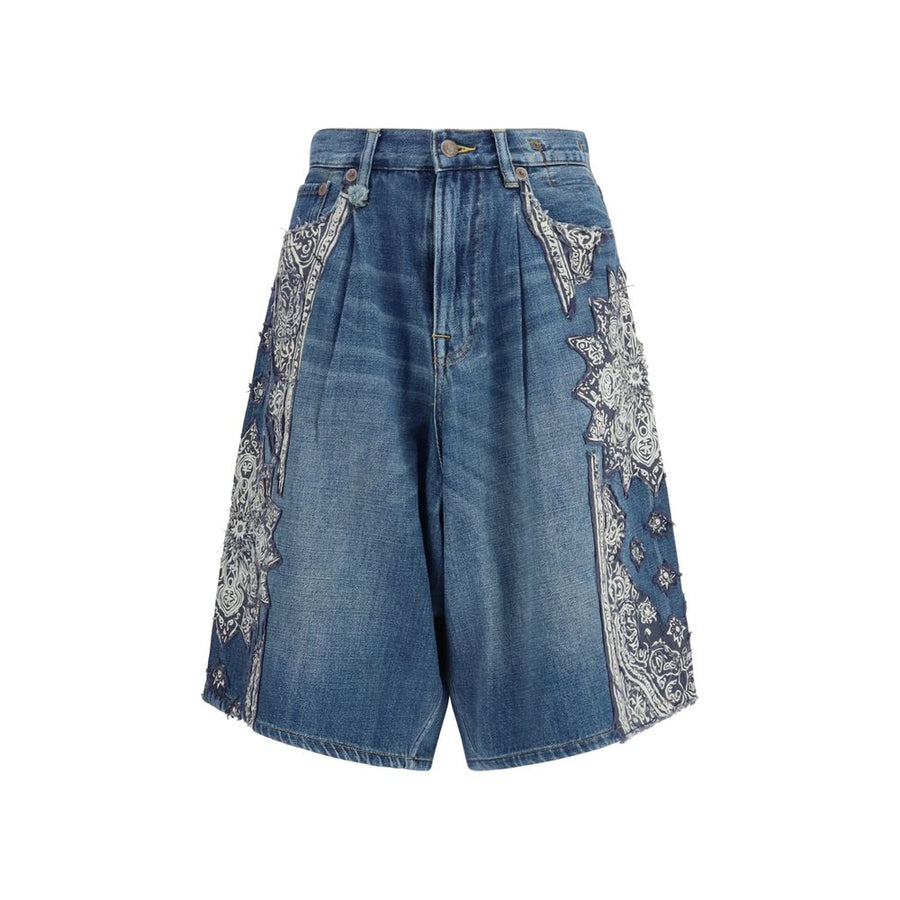 Blue Cotton Bermuda Shorts