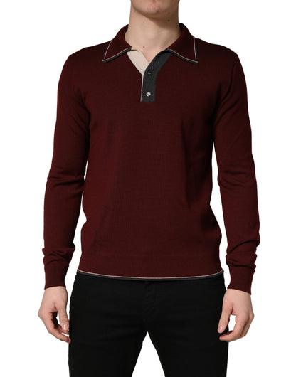Maroon Re-Edition Wool Long Sleeves T-shirt