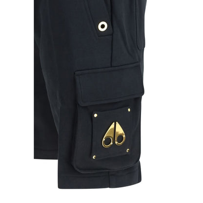 Black Cotton Bermuda Shorts