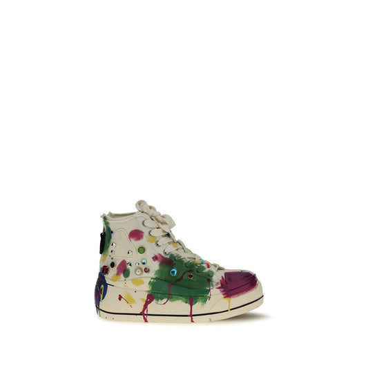 Multicolor Cotton High Top Sneakers