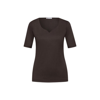 Brown Cotton Long Sleeve T-Shirt