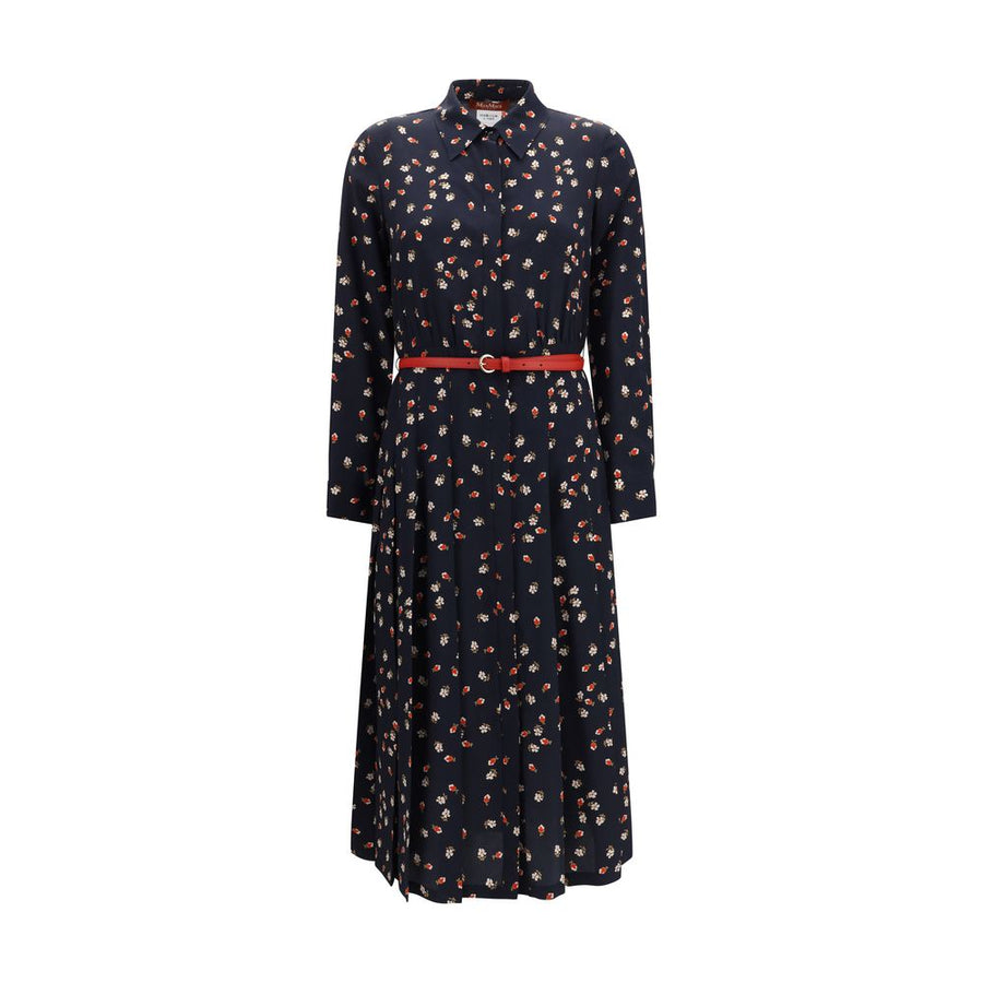 Blue Silk Casual Dress